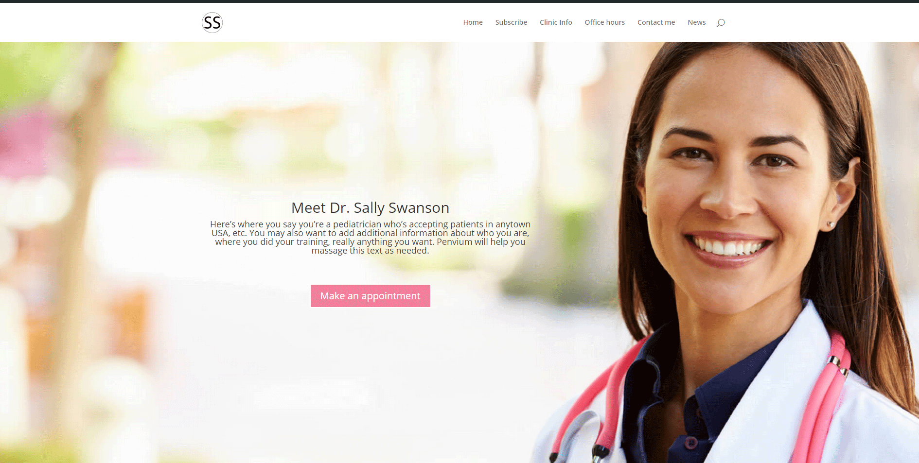 Sample pediatrician website